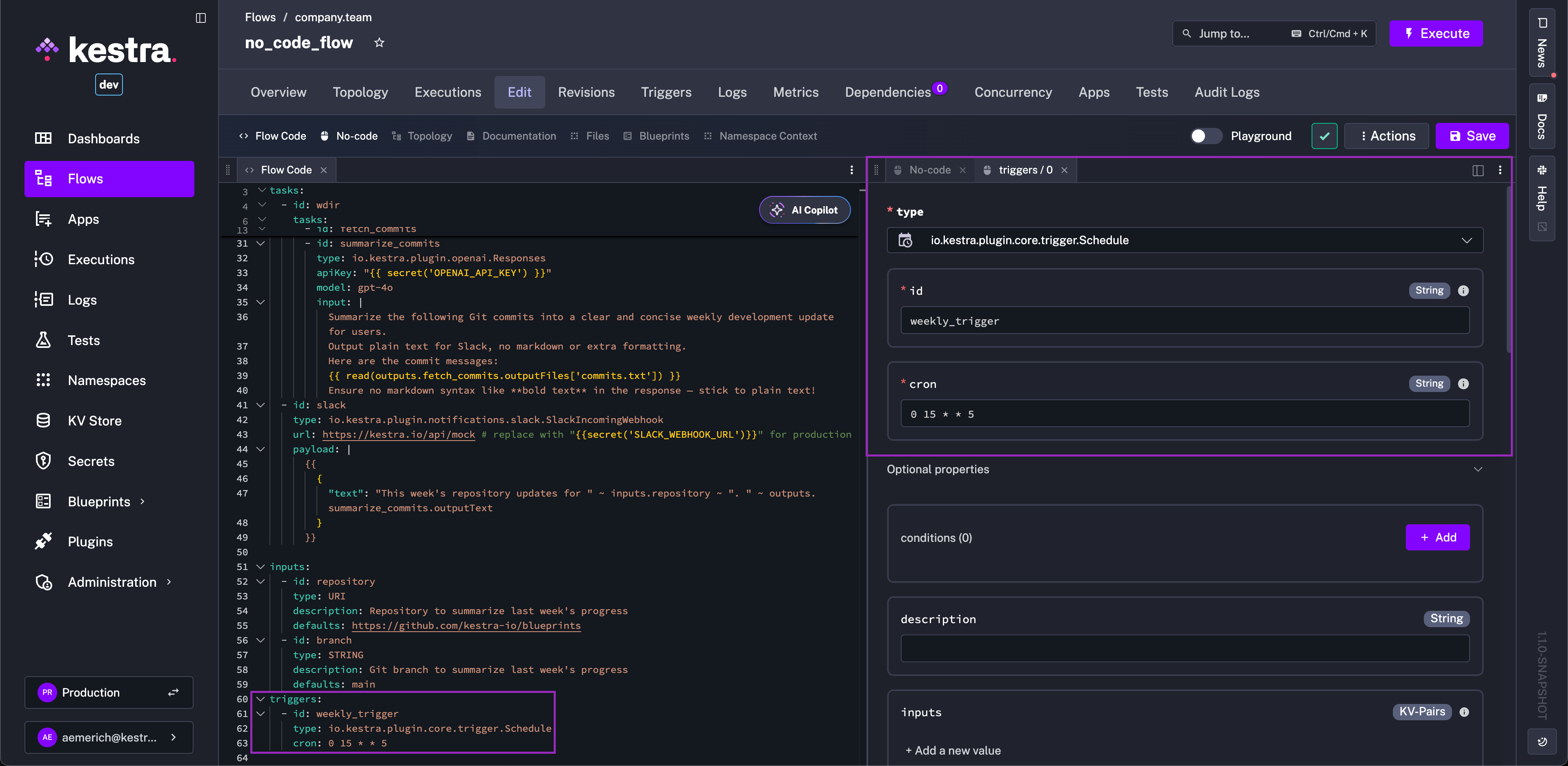 No-Code Trigger Configuration